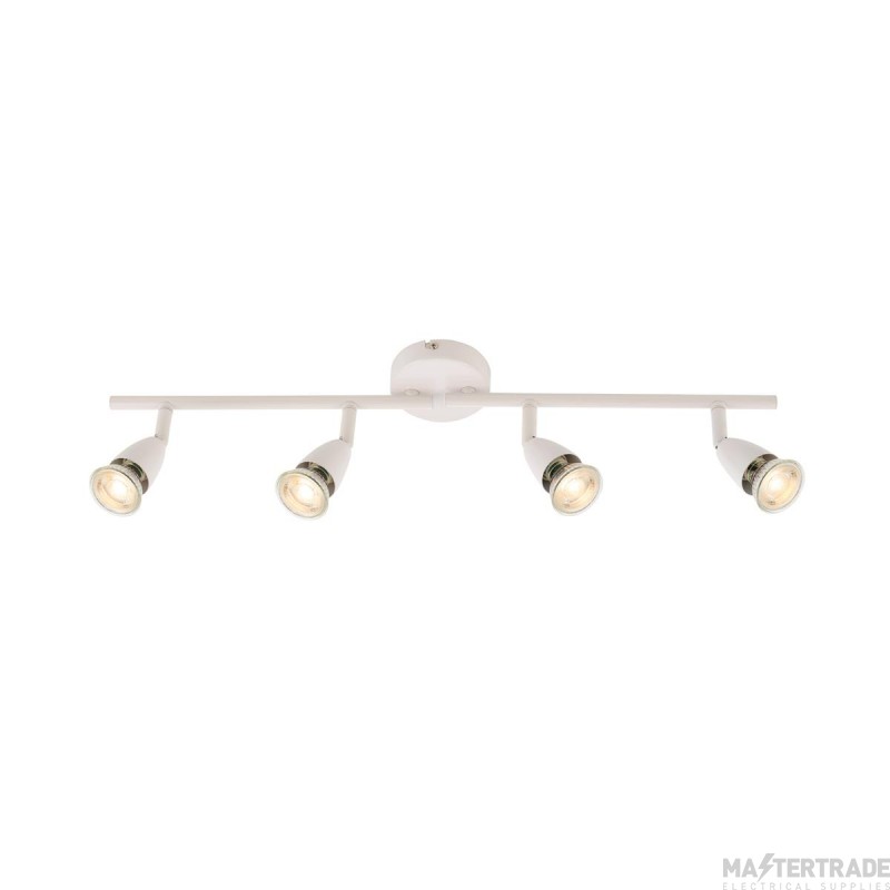 Saxby Amalfi 4 Light GU10 Bar Spotlight Tilt White Dimm w/o Lamp
