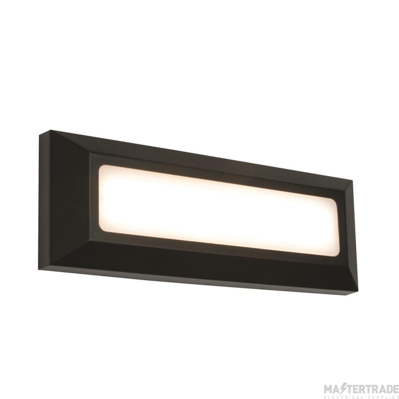 Saxby Severus 3W LED Rectangular Wall Light 3/4/6K IP65 Black 80x230x30mm