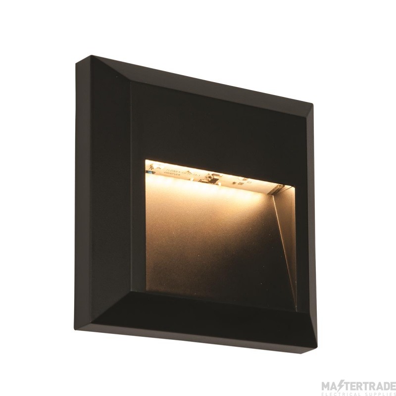 Saxby Severus 1W LED Guide Light 3/4/6K IP65 Black 125x125x30mm