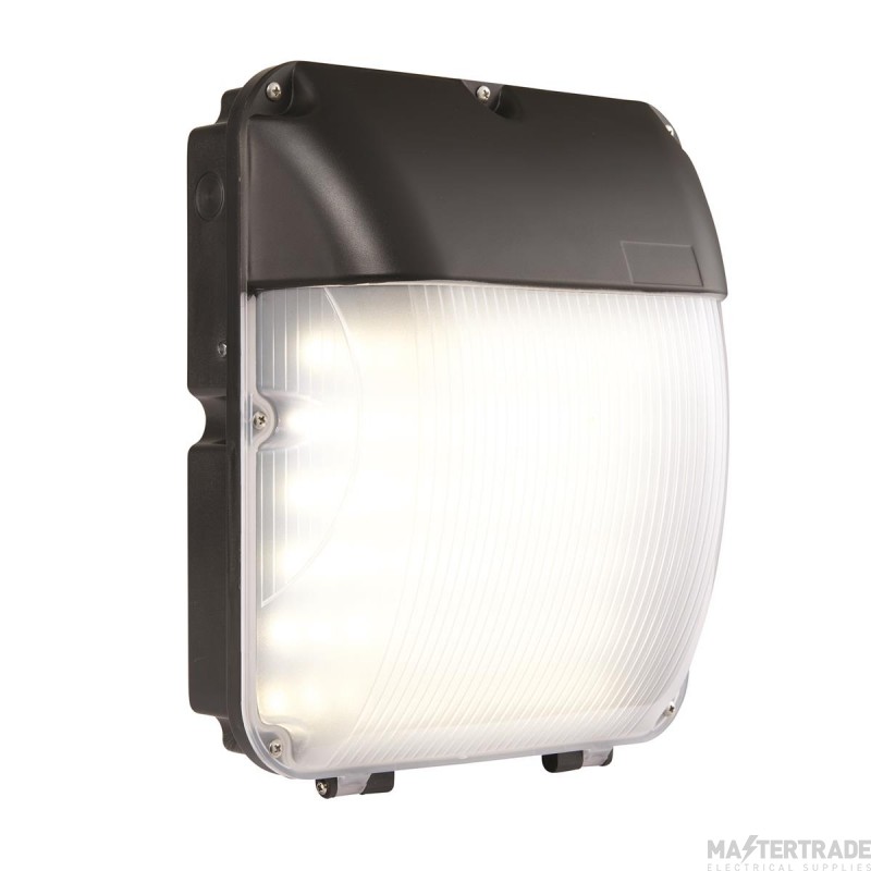 Saxby Lucca 30W LED Wall Pack 4000K 2400lm IP44 Black c/w Photocell