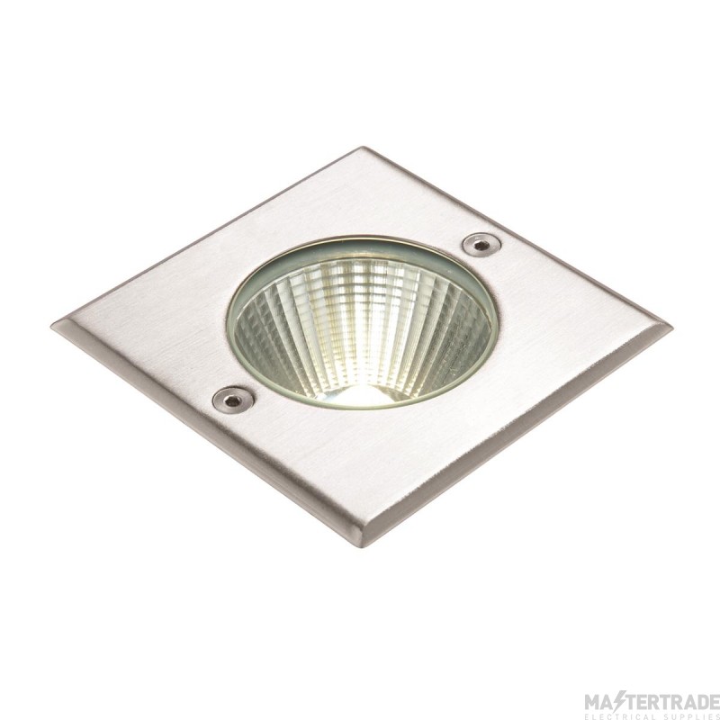 Saxby Ayoka 10W Square LED Groundlight 6500K 109mm Dia Brushed Stainless Steel