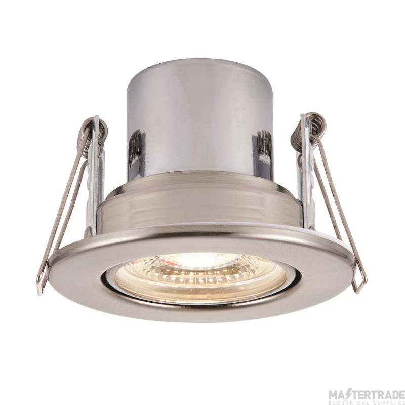 Saxby ShieldECO 8.5W LED Tilt Fire Rated Downlight 4000K 70mm Cut-out Satin Nickel
