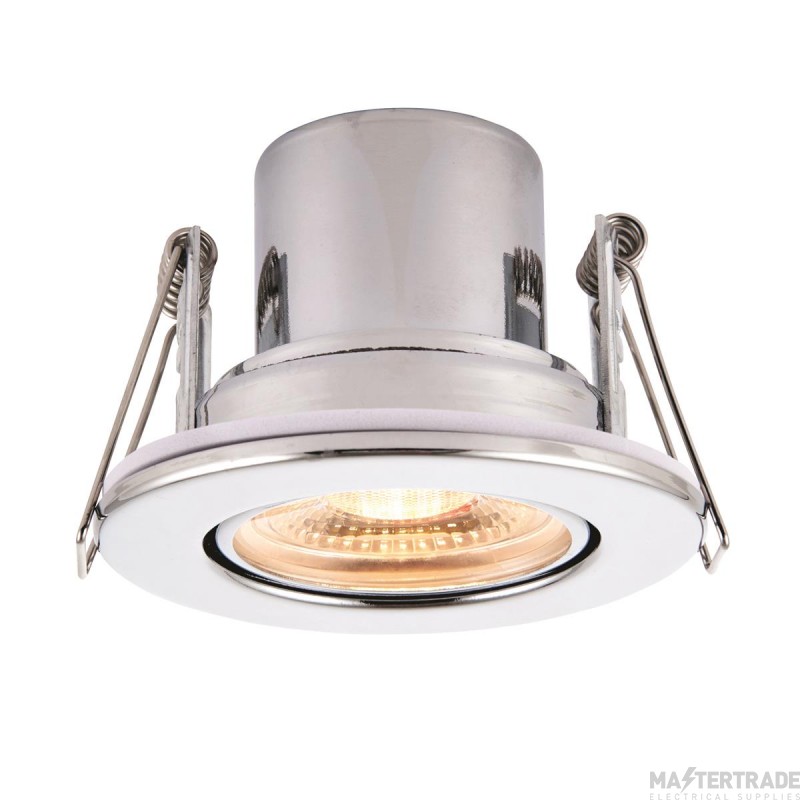 Saxby ShieldECO 8.5W LED Tilt Fire Rated Downlight 3000K 70mm Cut-out Chrome