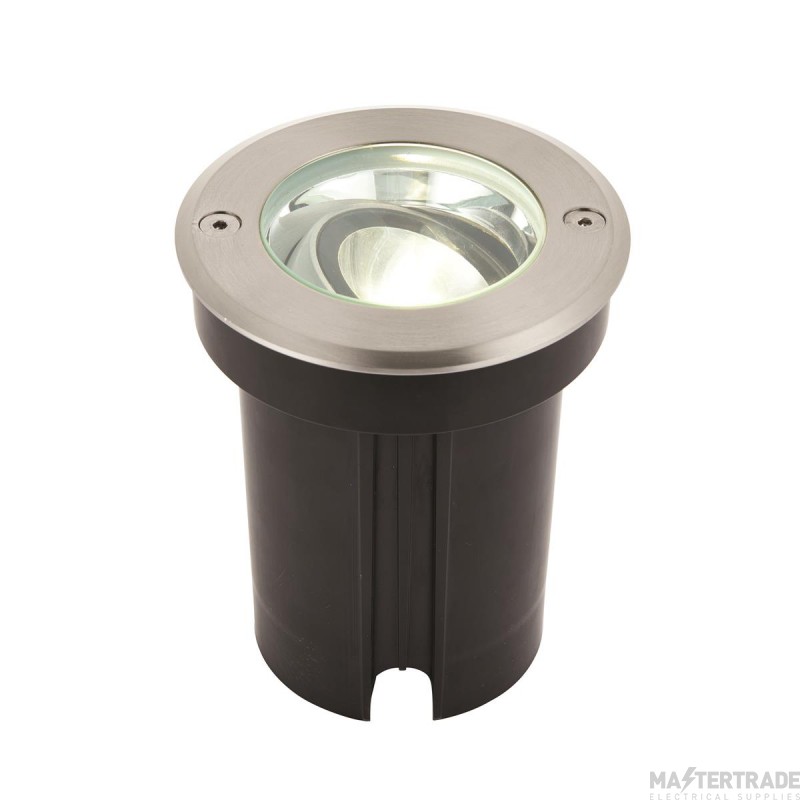 Saxby Hoxton 6W LED Groundlight 4000K IP67 105mm Dia Brushed Stainless Steel