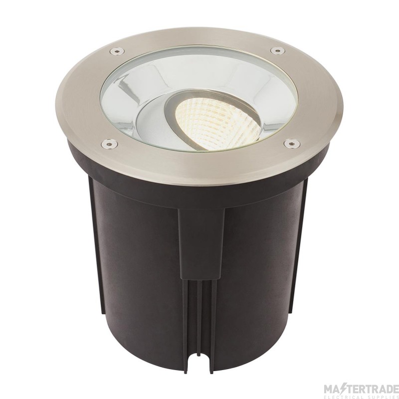 Saxby Hoxton 16.5W LED Groundlight 3000K IP67 185mm Dia Brushed Stainless Steel