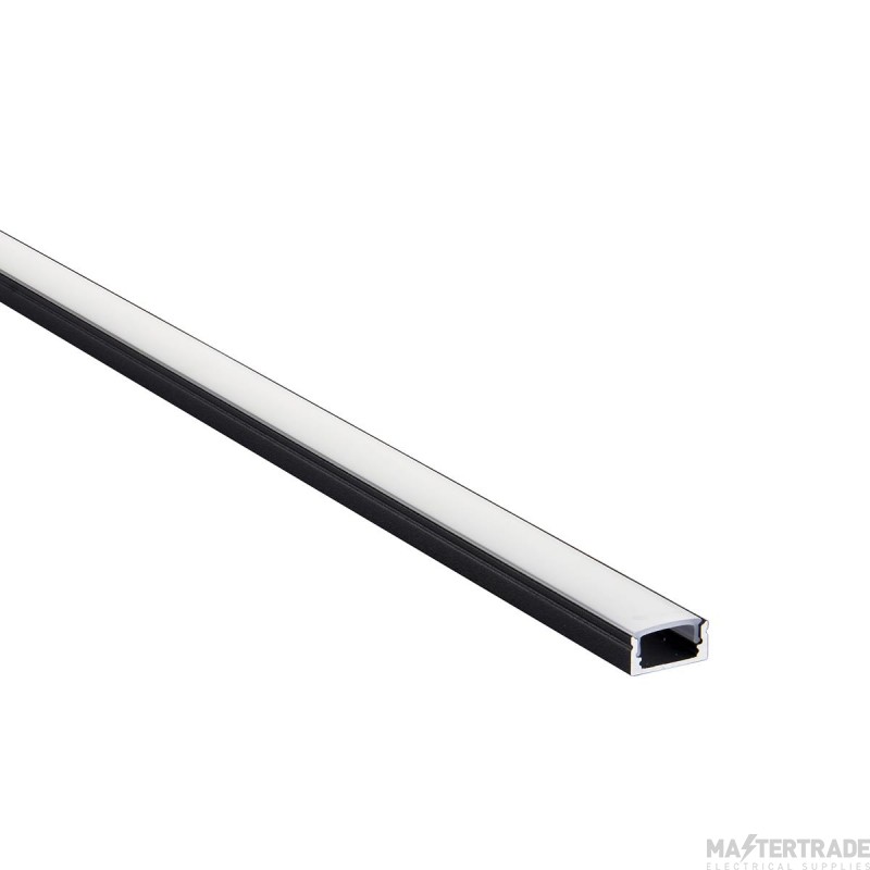 Saxby RigelSLIM Surface 2M Aluminium LED Profile IP20 9x17mm Matt Black