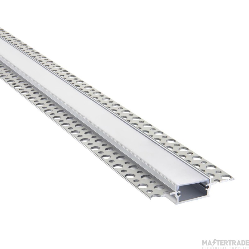 Saxby Rigel Plater-in Wide 2M Aluminium LED Profile IP20 14x64mm Silver