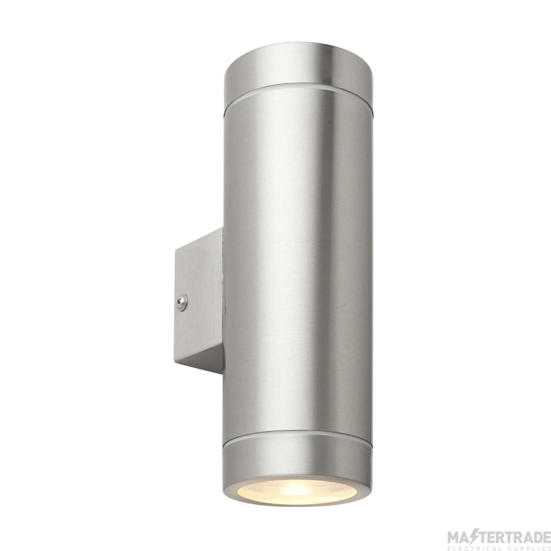 Saxby PalinXL GU10 Up/Down Wall Light IP44 Brushed Stainless