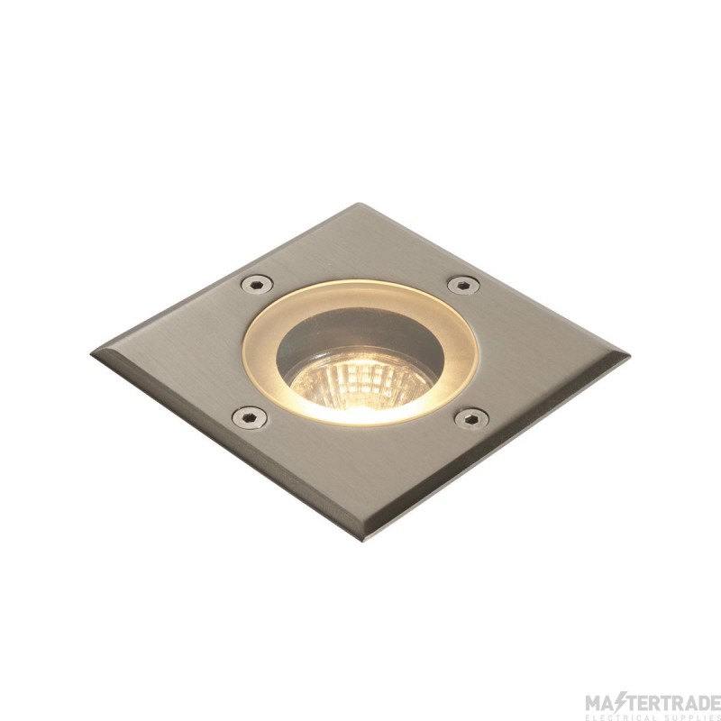 Saxby Pillar Groundlight Recessed Square GU10 IP65 50W 240V Stainless Steel