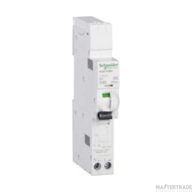 Schneider Square D IKQ SP+N RCBO 45A C Curve Type A 30mA 10kA