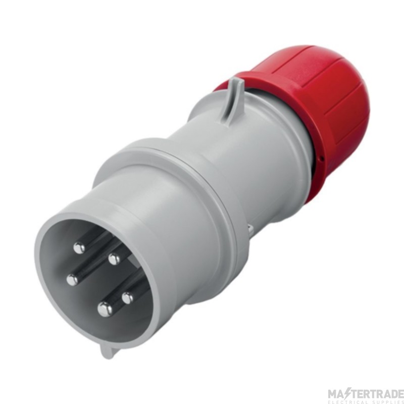 Scame 3P+N+E 16A 415V IP44 Industrial Plug Red c/w Gland