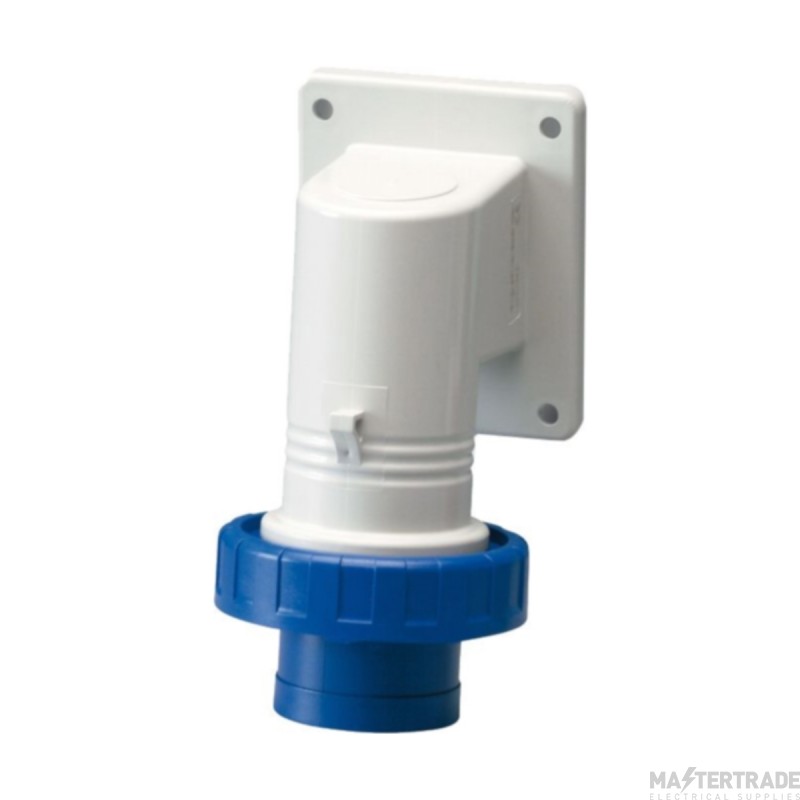 Scame 3P+E 16A 240V IP67 Angled Appliance Inlet Blue