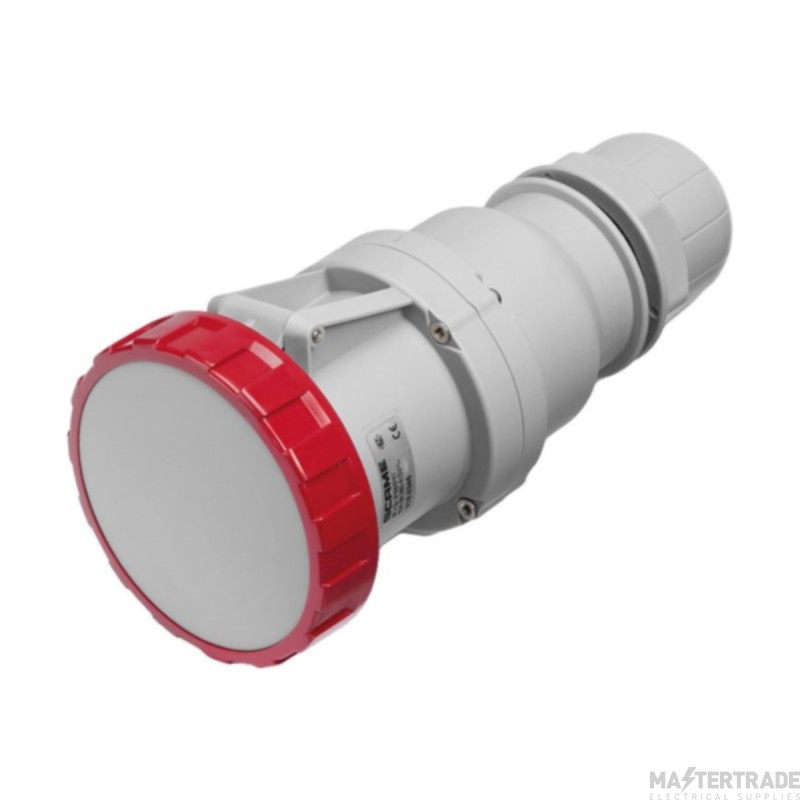 Scame 3P+E 125A 415V IP67 Industrial Connector Red c/w Gland