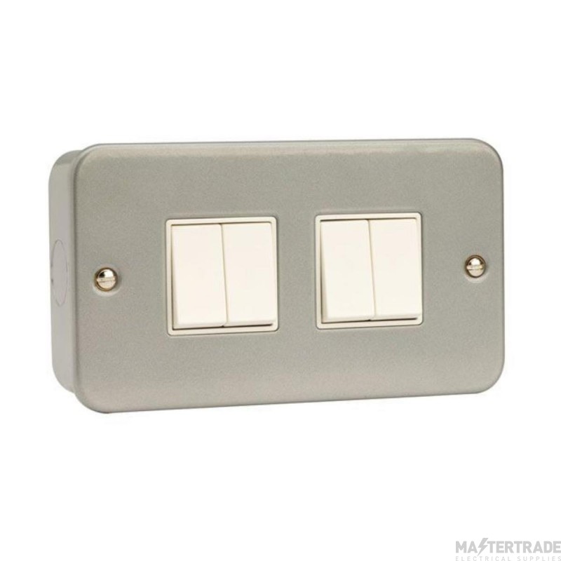 Click Essentials CL019 10AX 4 Gang 2 Way Plate Switch