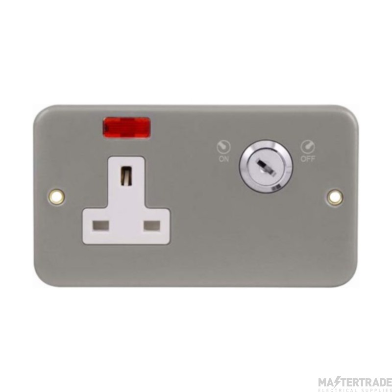 Click Essentials CL675B 13A 1 Gang DP Key Lockable Switched Socket With Neon (Double Plate)