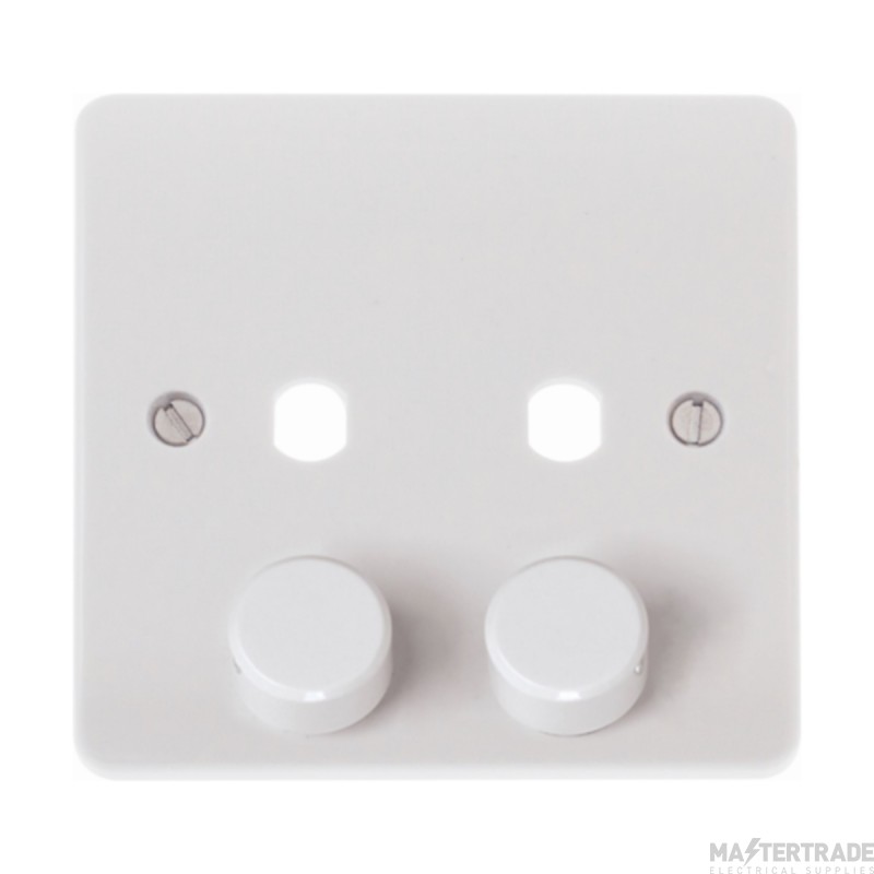 Click Mode CMA146PL 1 Gang Unfurnished Dimmer Plate & Knobs (800W Max) - 2 Apertures