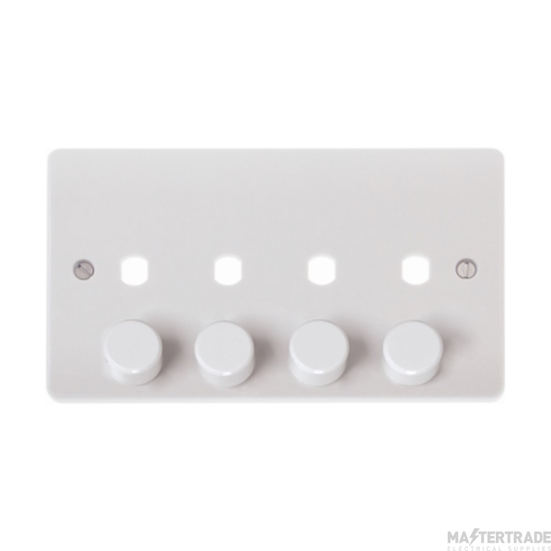 Click Mode CMA148PL 2 Gang Unfurnished Dimmer Plate & Knobs (1600W Max) - 4 Apertures
