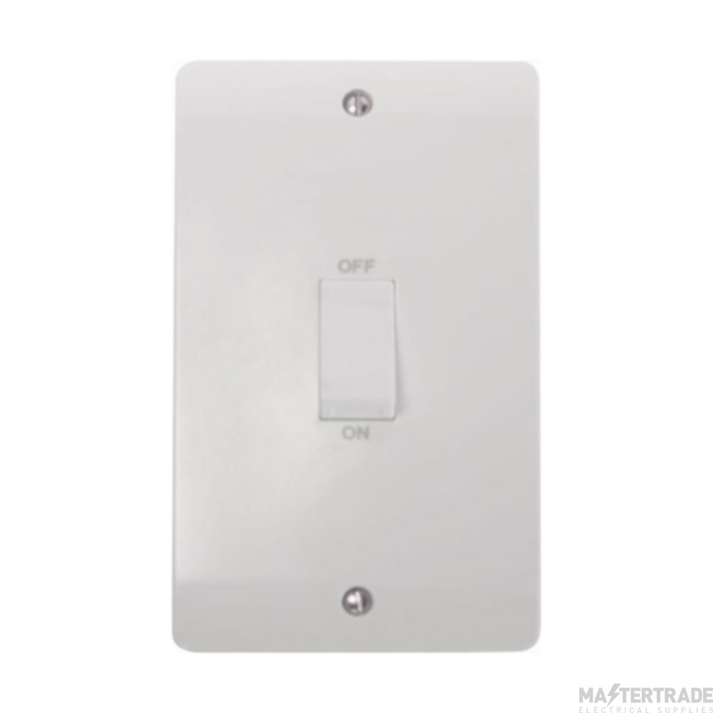 Click Mode CMA502 45A 2 Gang (Vertical) DP Plate Switch With White Rocker