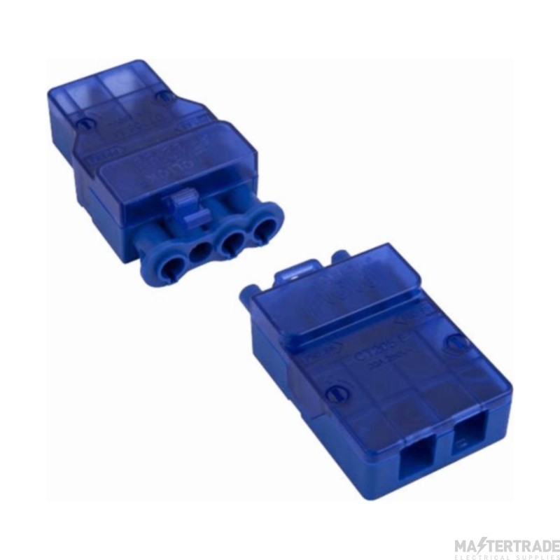 Click Flow CT203M 250V 20A 4 Pole Male (Fast-Fit Cable Clamps) Connector