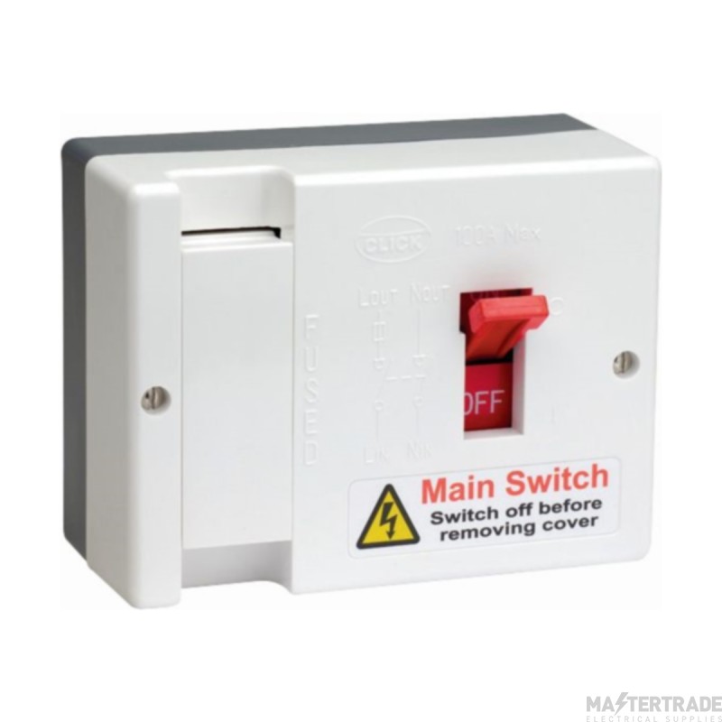 Click DB750 100A Fused Main Switch (80A HRC Fuse Fitted)