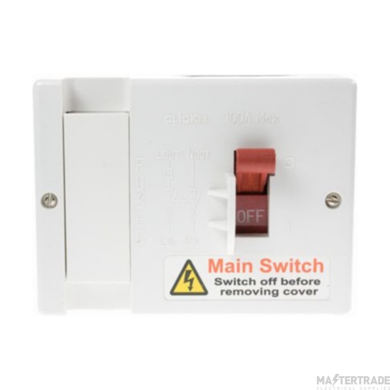 Click DB751 100A Fused Main Switch (80A HRC Fuse Fitted) - Lockable
