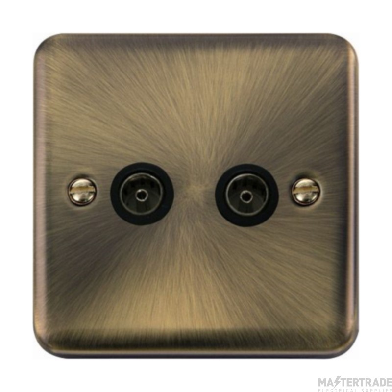 Click Deco Plus DPAB066BK Twin Non-Isolated Coaxial Outlet Antique Brass