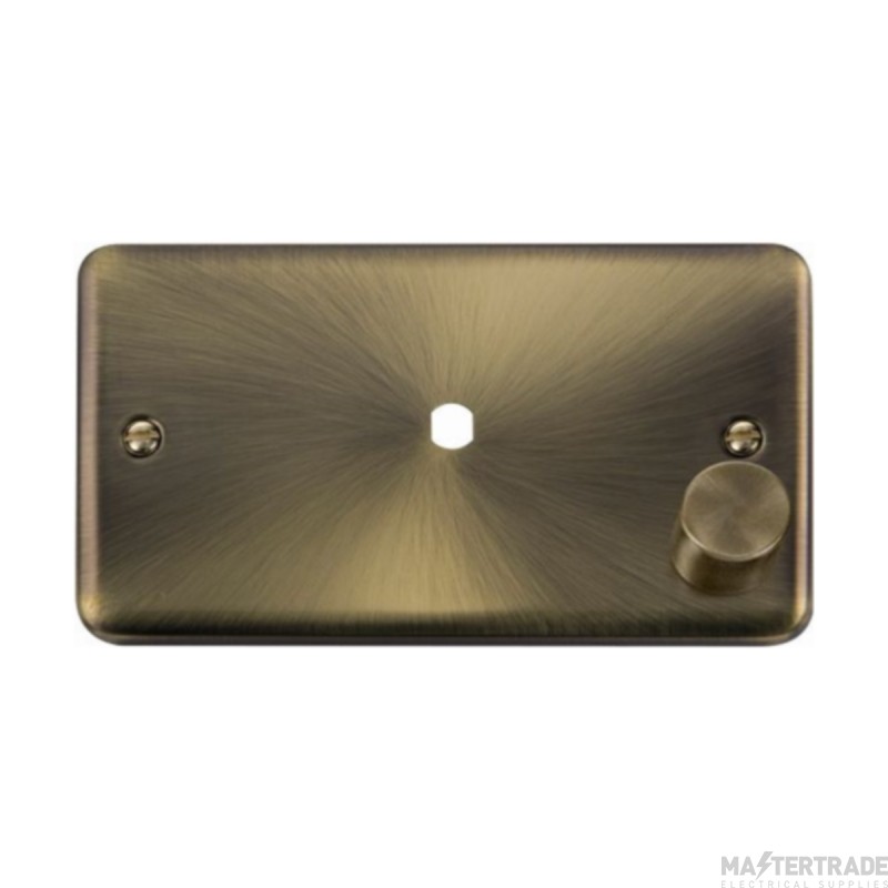 Click Deco Plus DPAB185 1 Gang Unfurnished Dimmer Plate & Knob (1000W Max) - 1 Aperture Antique Brass