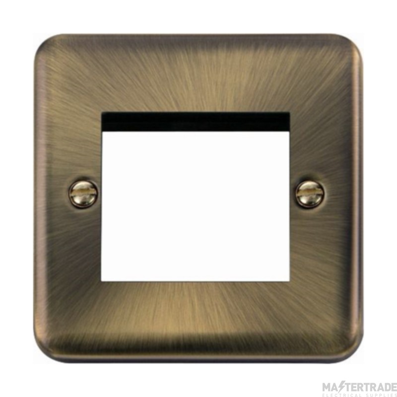 Click Deco Plus DPAB311 1 Gang New Media Unfurnished Plate - 2 Apertures Antique Brass