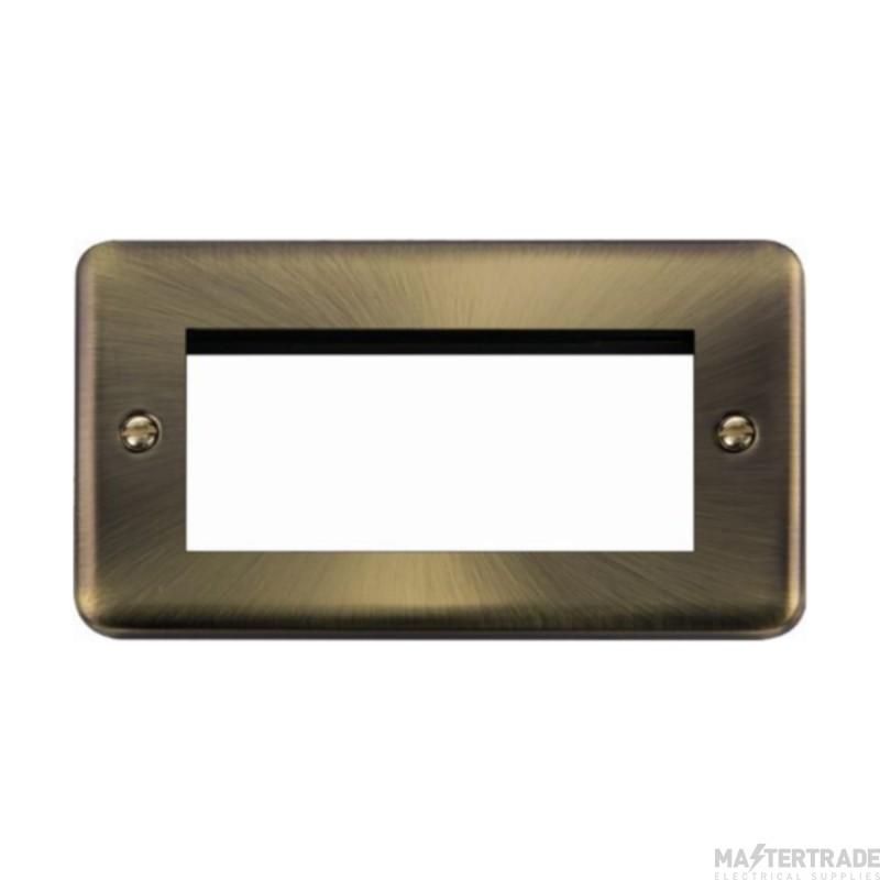 Click Deco Plus DPAB312 2 Gang New Media Unfurnished Plate - 4 Apertures Antique Brass