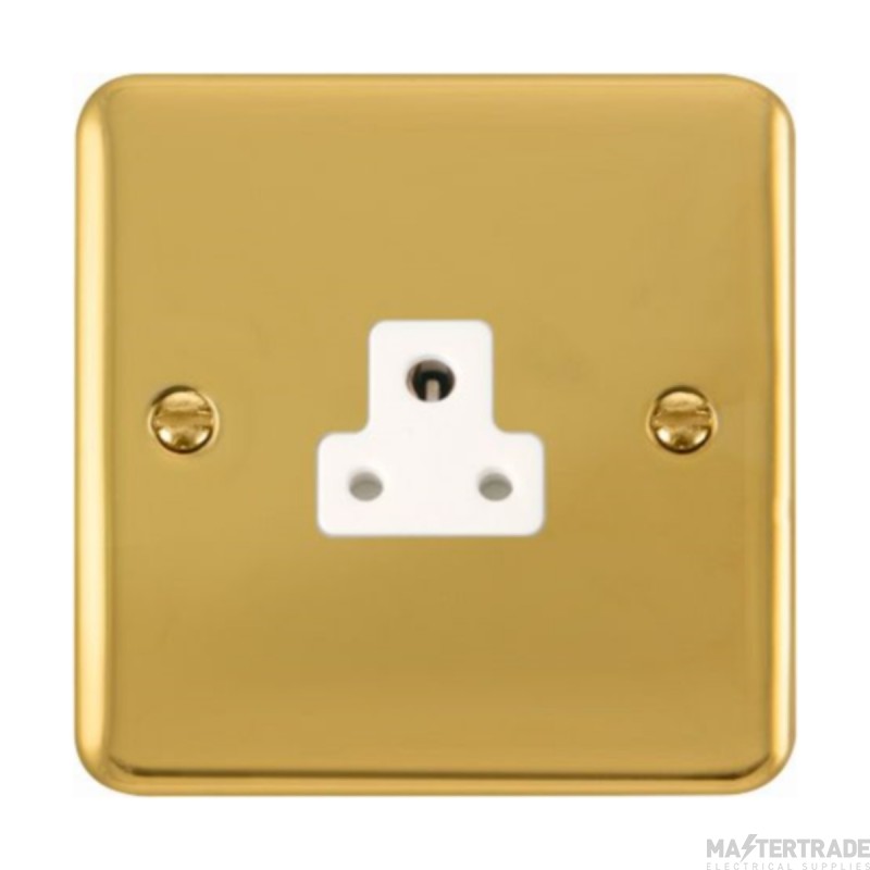Click Deco Plus DPBR039WH 2A Round Pin Socket Outlet Polished Brass