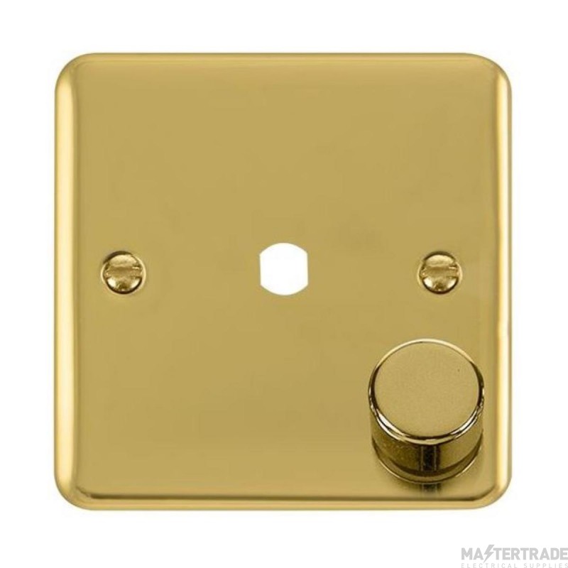 Click Deco Plus DPBR140PL 1 Gang Unfurnished Dimmer Plate & Knob (650W Max) - 1 Aperture Polished Brass