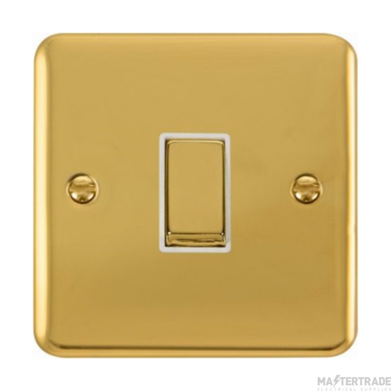 Click Deco Plus DPBR411WH 10AX 1 Gang 2 Way Plate Switch Polished Brass