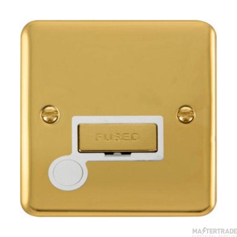 Click Deco Plus DPBR550WH 13A FCU With Optional Flex Outlet Polished Brass