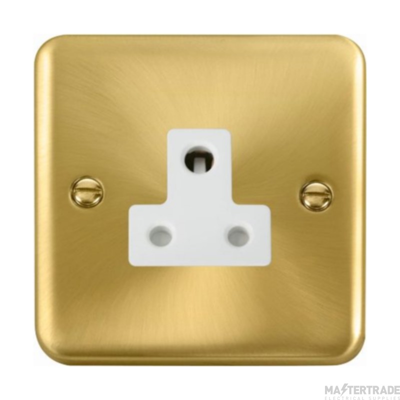 Click Deco Plus DPSB038WH 5A Round Pin Socket Outlet Satin Brass