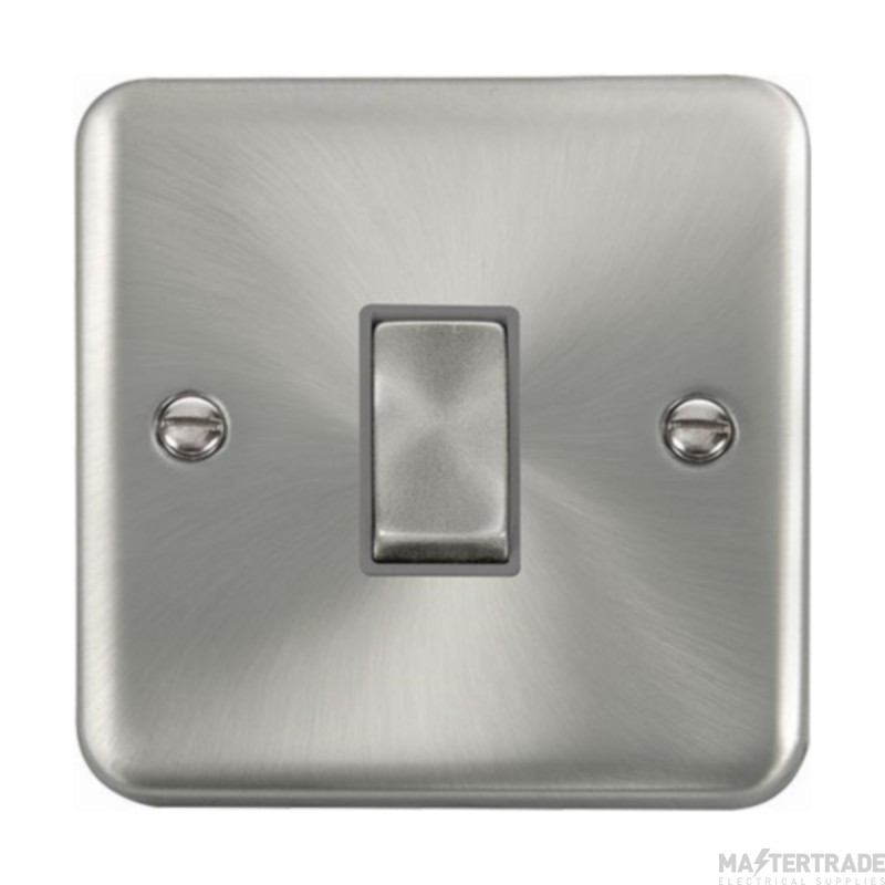 Click Deco Plus DPSC411GY 10AX 1 Gang 2 Way Plate Switch Satin Chrome