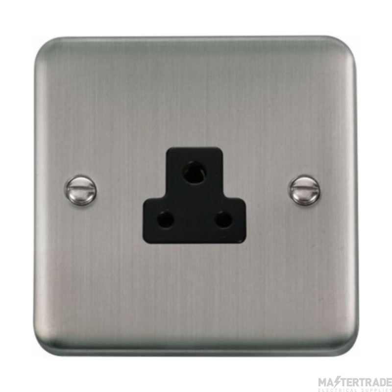 Click Deco Plus DPSS039BK 2A Round Pin Socket Outlet Stainless Steel