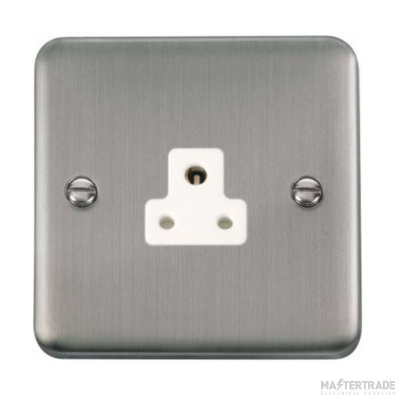 Click Deco Plus DPSS039WH 2A Round Pin Socket Outlet Stainless Steel