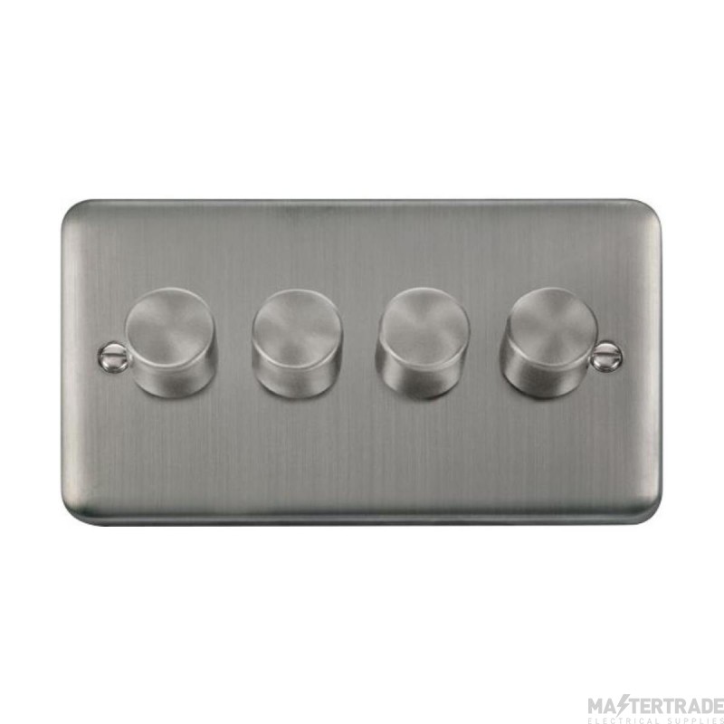 Click Deco Plus DPSS164 4 Gang 2 Way 100W Dimmer Switch Stainless Steel