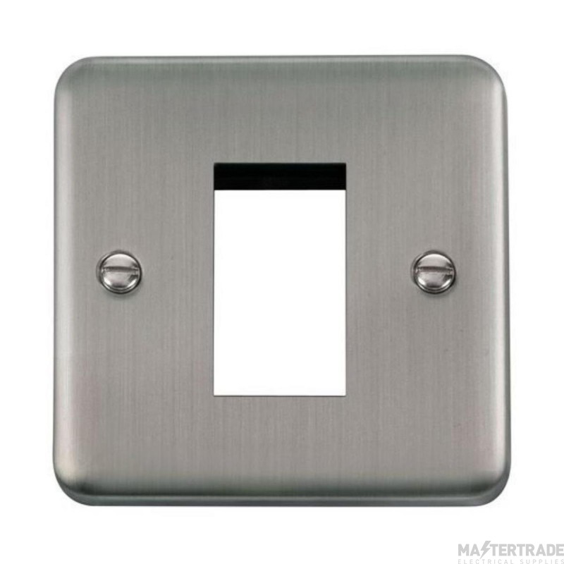 Click Deco Plus DPSS310 1 Gang New Media Unfurnished Plate - 1 Aperture Stainless Steel