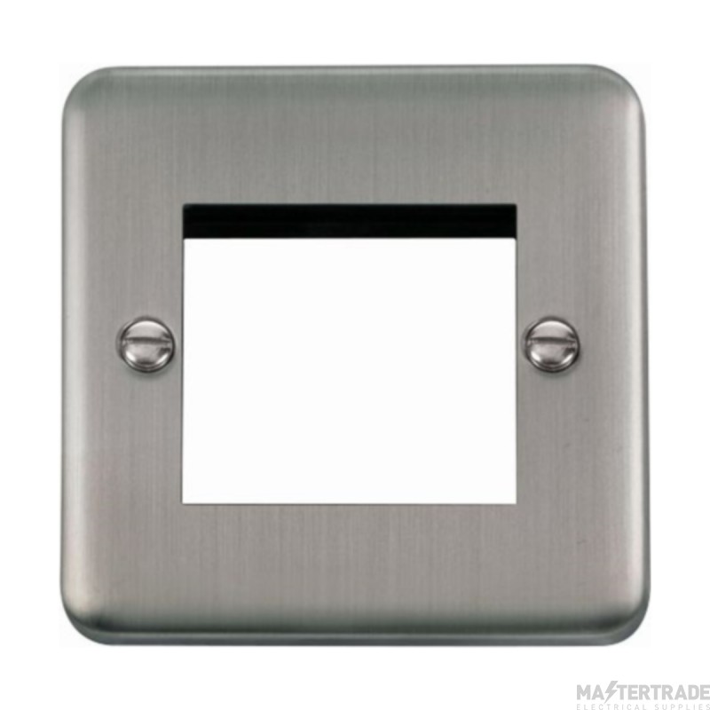 Click Deco Plus DPSS311 1 Gang New Media Unfurnished Plate - 2 Apertures Stainless Steel