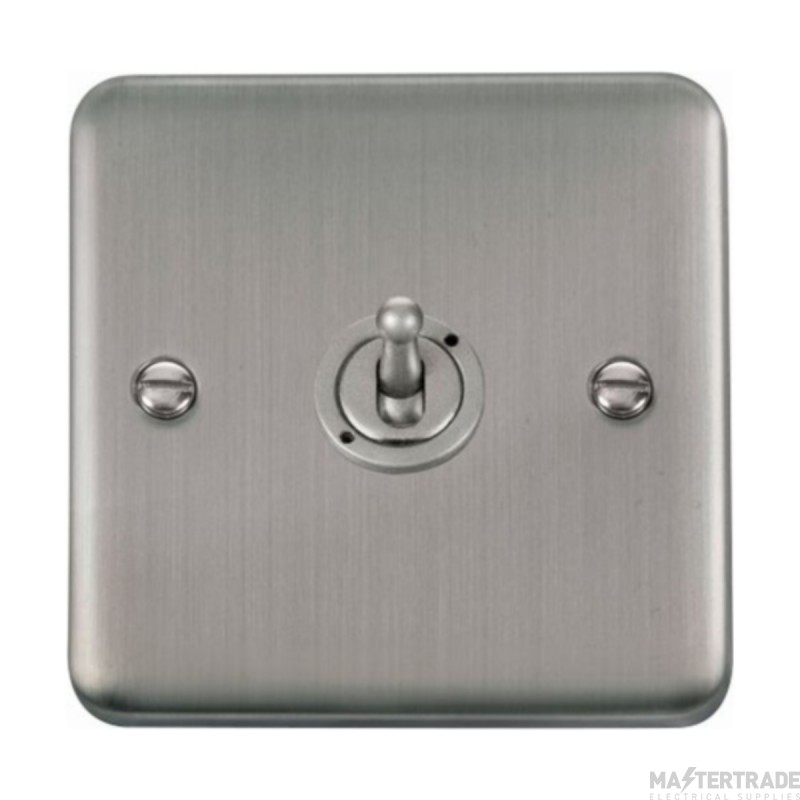 Click Deco Plus DPSS421 10AX 1 Gang 2 Way Toggle Plate Switch Stainless Steel