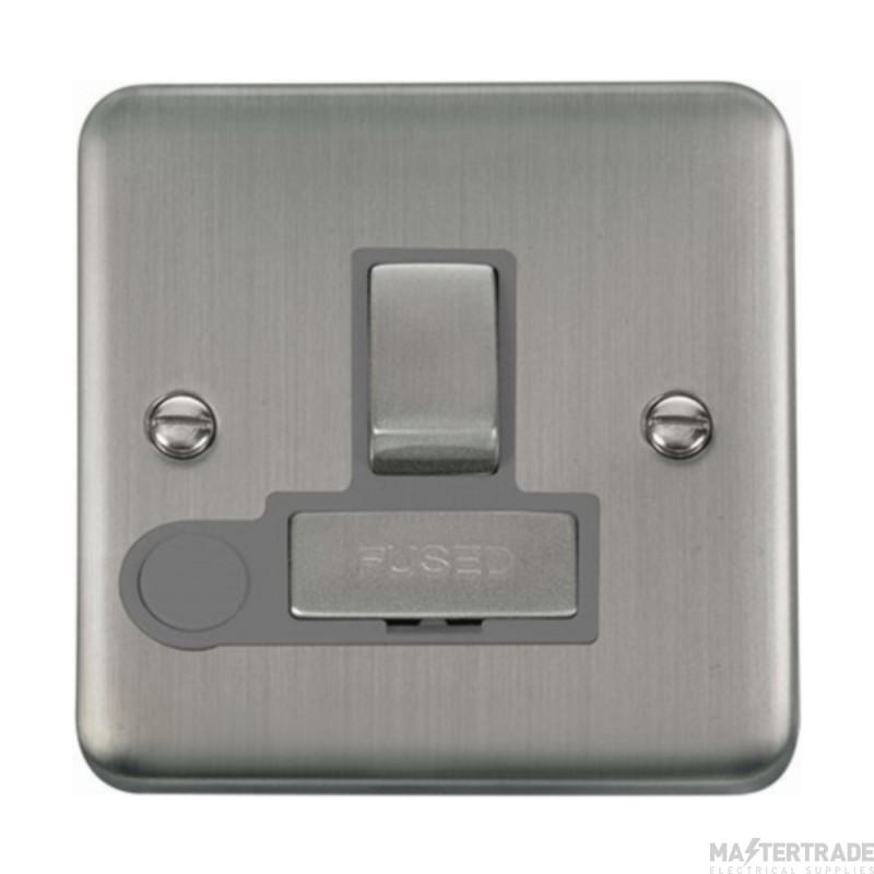 Click Deco Plus DPSS551GY 13A DP Switched FCU With Optional Flex Outlet Stainless Steel