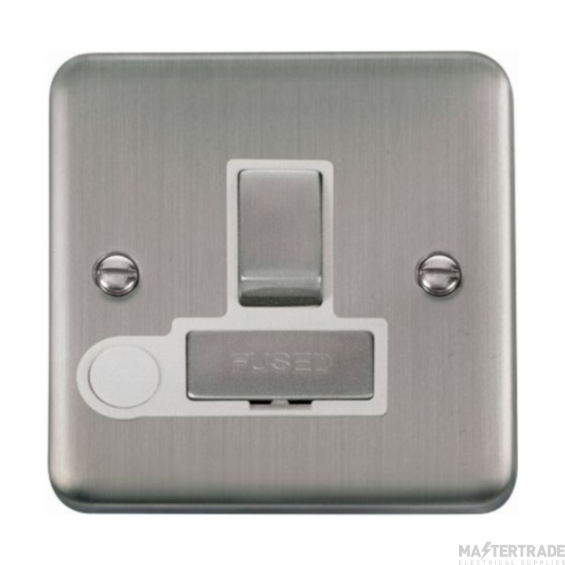 Click Deco Plus DPSS551WH 13A DP Switched FCU With Optional Flex Outlet Stainless Steel