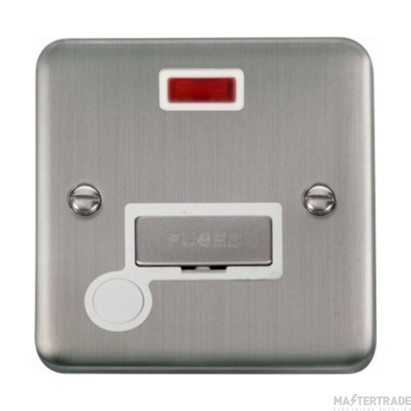 Click Deco Plus DPSS553WH 13A FCU With Neon & Optional Flex Outlet Stainless Steel