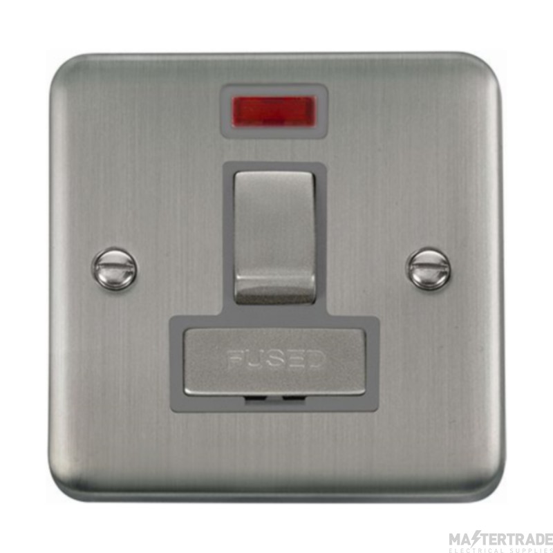 Click Deco Plus DPSS752GY 13A DP Switched FCU With Neon Stainless Steel