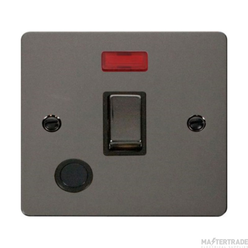 Click Define FPBN523BK 20A DP Plate Switch With Optional Flex Outlet With Neon Black Nickel