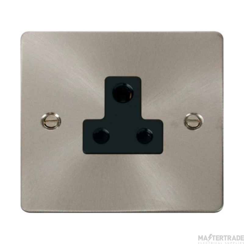 Click Define FPBS038BK 5A Round Pin Socket Outlet Brushed Stainless