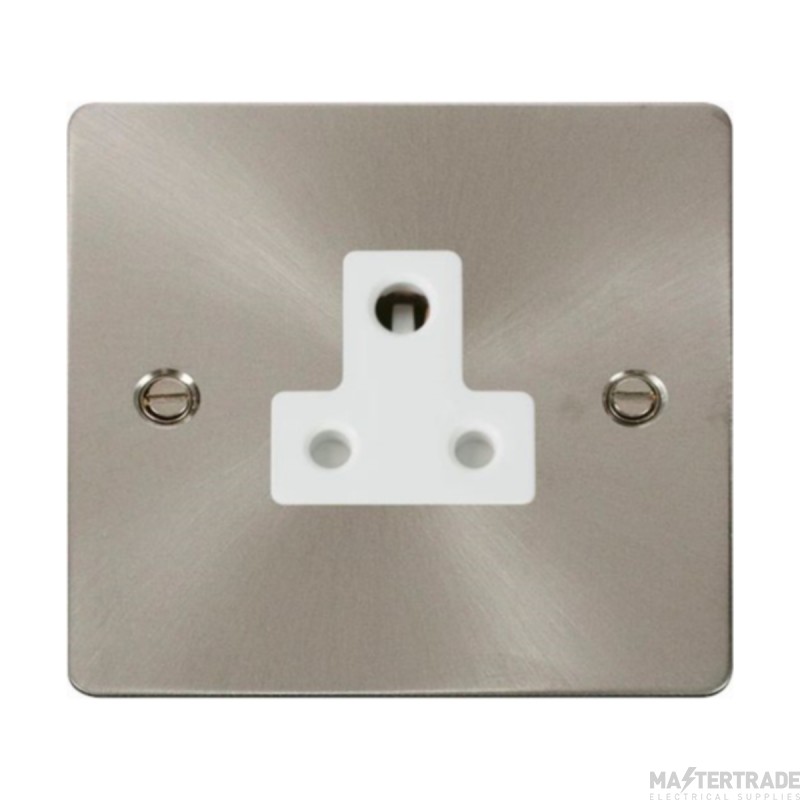 Click Define FPBS038WH 5A Round Pin Socket Outlet Brushed Stainless