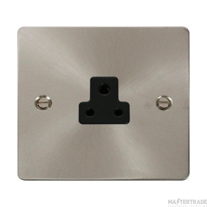 Click Define FPBS039BK 2A Round Pin Socket Outlet Brushed Stainless