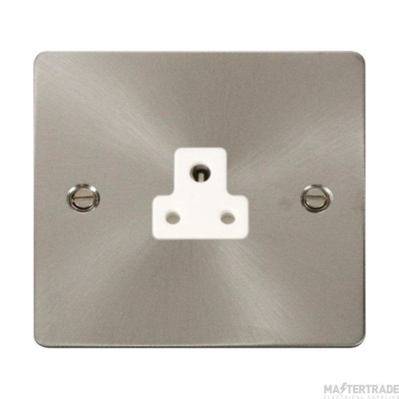 Click Define FPBS039WH 2A Round Pin Socket Outlet Brushed Stainless